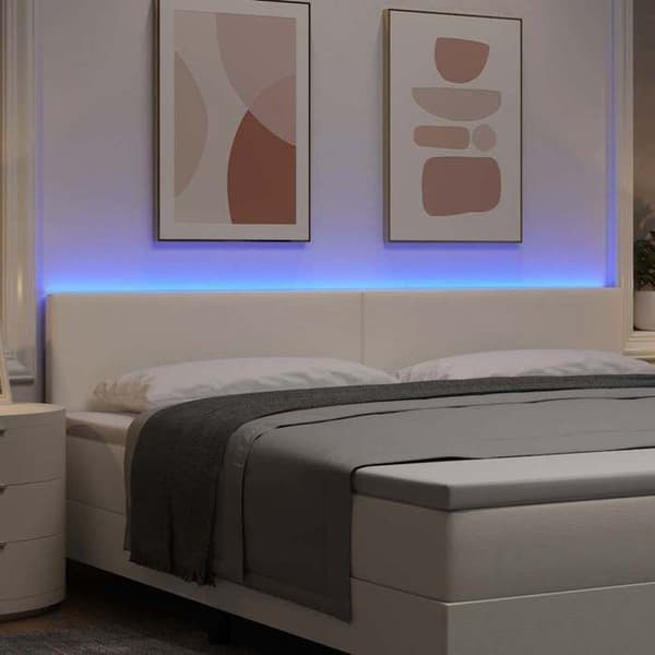 Maison Exclusive - LED-pääty 200 cm Kermanvärinen Kankainen samettikangas Grädde