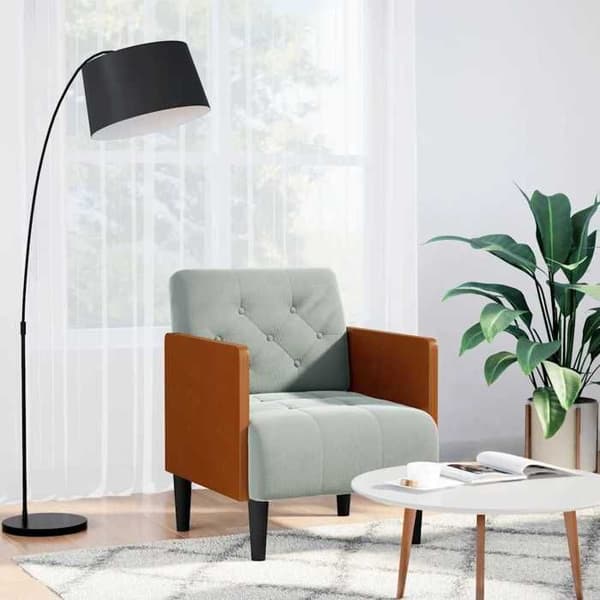 Maison Exclusive - Vaaleanharmaa nojatuoli sohva käsinojilla 55 cm sametti