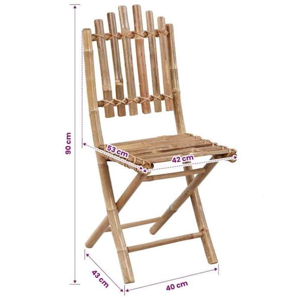 Maison Exclusive - Fällbara stolar i bambu (set om 2)
