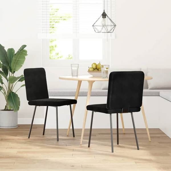 Maison Exclusive - Ruokatuolit 2 kpl Musta Sametti
