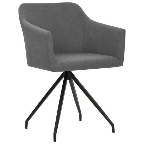 Matstol - Exklusivt Hem - Set om 2 - Ljusgrått tyg (polyester) - 360° svängbar ljusgrått