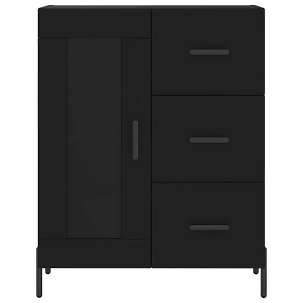 Maison Exclusive - Sort buffet 69,5x34x90 cm ingeniørtræ