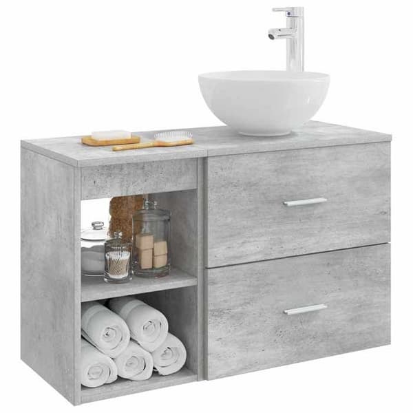 Maison Exclusive - Kylpyhuoneen kalustesarja 2 kpl Betoni harmaa