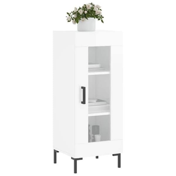 Maison Exclusive - Buffé Vit glänsande 34,5x34x90 cm Ingenjörsträ