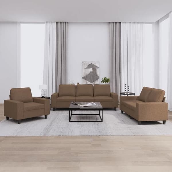 Maison Exclusive - Sæt af 3 brune stofsofaer