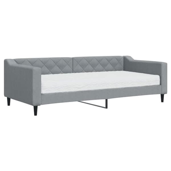 Maison Exclusive - Dagbädd med ljusgrå madrass 90x200 cm tyg