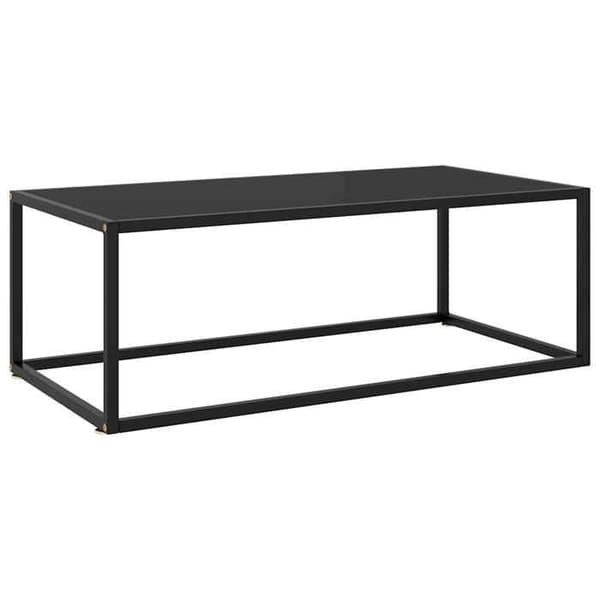 Maison Exclusive - Musta sohvapöytä mustalla lasilla 100x50x35 cm