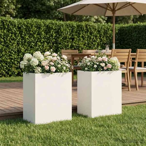 Maison Exclusive - Trädgårdskrukor 2 st Vit 40 x 30 x 50 cm Vit