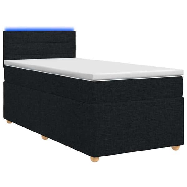 Maison Exclusive - Boxspring-sänky mustalla patjalla 90 x 190 cm Kangas Svart