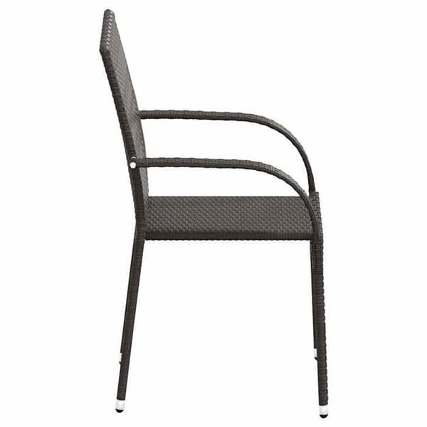 Maison Exclusive - Stapelbara utomhusstolar set om 2 Flätad plast Brun brun