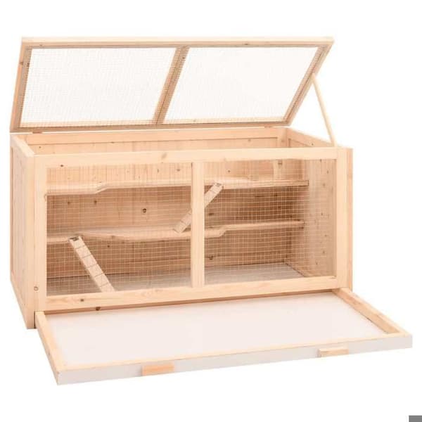Maison Exclusive - Bur för hamster 104 x 52 x 54 cm Massivt trä Gran