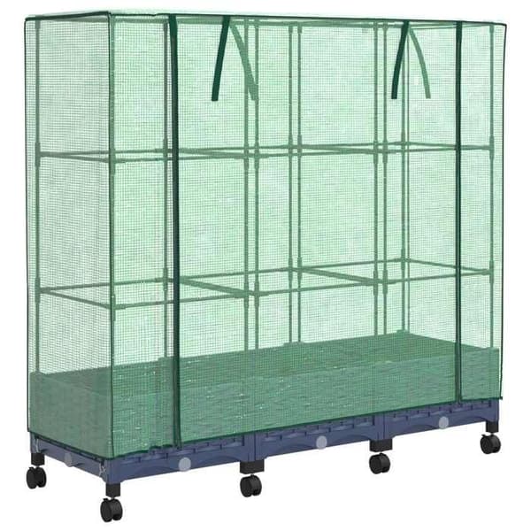 Jardinière - MAISON EXCLUSIVE - Pakke 3 - PP - Blå - Hjul