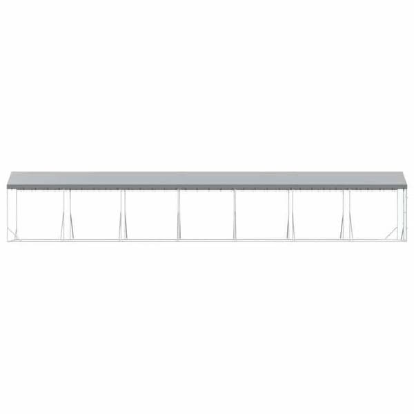 Exklusivt hus - Utomhus hundbur med silvertak 2x14x2,5 m