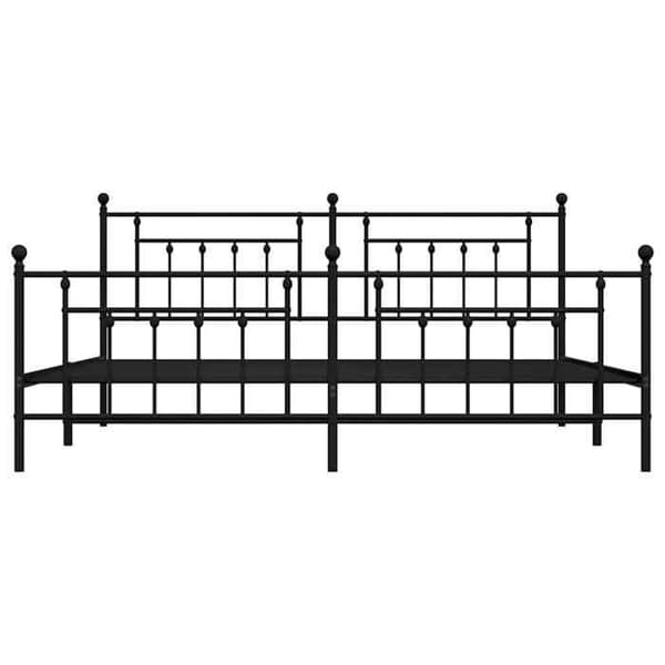 Sengestel - EKSKLUSIV HUS - 193x203 cm - Sort - Metal - Lamelseng, opbevaring under seng Svart