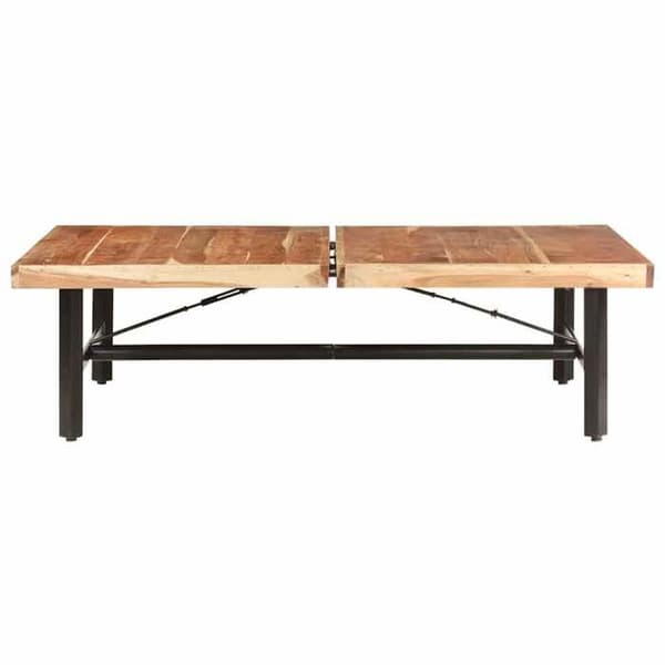 Bord - EKSKLUSIV HUS - 142x90x42 cm - Massivt akacietræ - Pulverlakerede jernben - Rektangulær