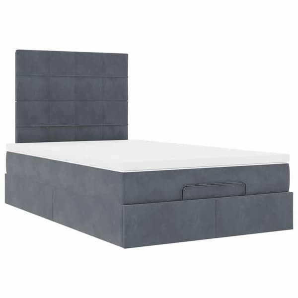 Maison Exclusive - Ottomanvuodekehys ja tummanharmaa 120x200 cm patja samettia Mörkgrå