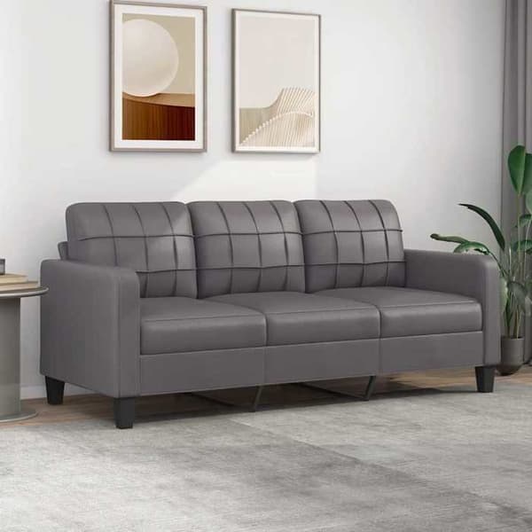 Maison Exclusive - 3-personers Sofa Grå 180 cm Syntetisk Læder