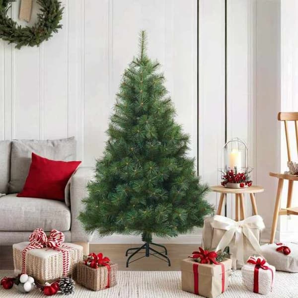 Kunstig juletræ - EKSKLUSIV HUS - Ledede grene - Grøn 120 cm - PVC grene - Foldbar jernstøtte Grön