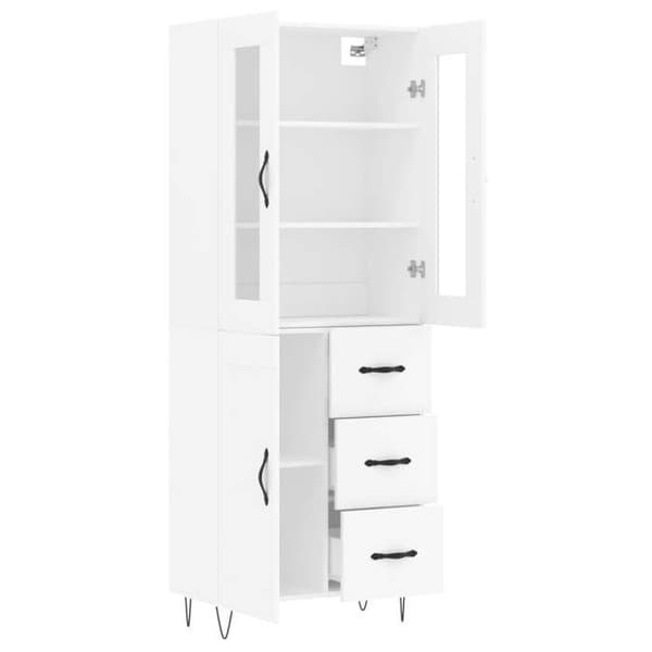 Maison Exclusive - Høj hvid buffet 69,5x34x180 cm Ingeniørtræ
