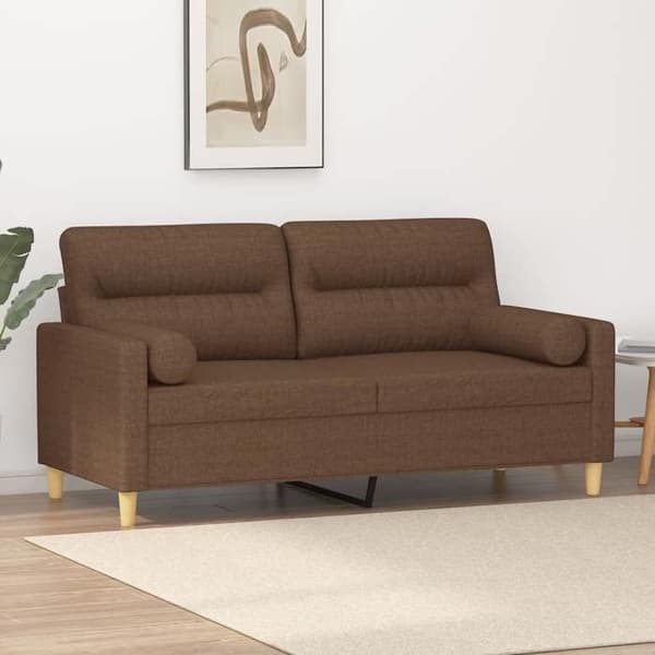 Soffa 2 platser - Maison Exclusive - Brun - Tyg 100% polyester - Robust metallram brun