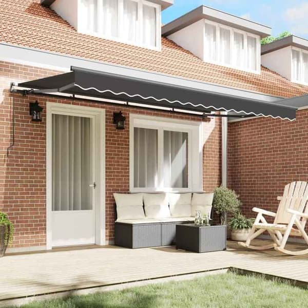 Maison Exclusive - Manuell markis 4 x 2 m Antracit 100 % polyester antracit
