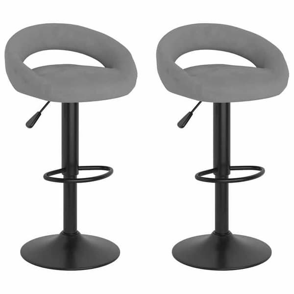 Maison Exclusive - Barstolar set om 2 ljusgrå sammet