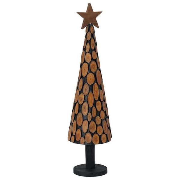 Maison Exclusive - Juletræ med brun støtte 120 cm i solid teaktræ brun