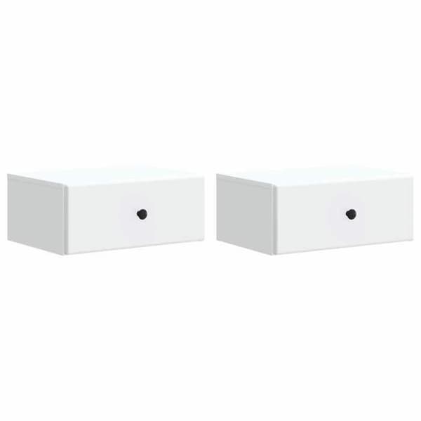 Väggmonterad sängbord - EXKLUSIV HEM - Vägg - Vit - 49 x 34,5 x 20 cm - 1 låda Vit