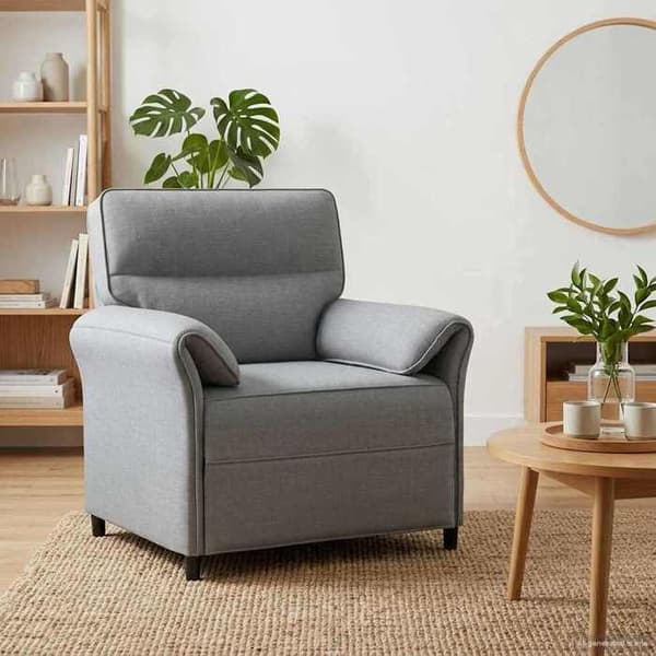 Soffa - EXKLUSIVT HUS - Nutida - Polyester tyg - Metallram - Grå