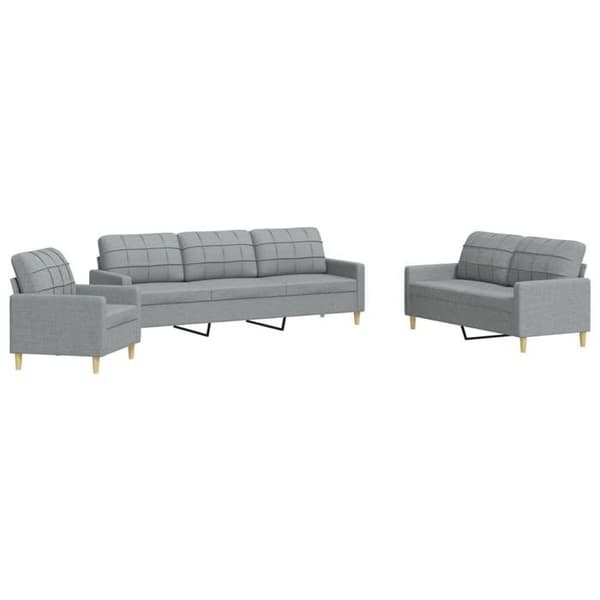Maison Exclusive - Sæt af 3 sofaer lys grå stof