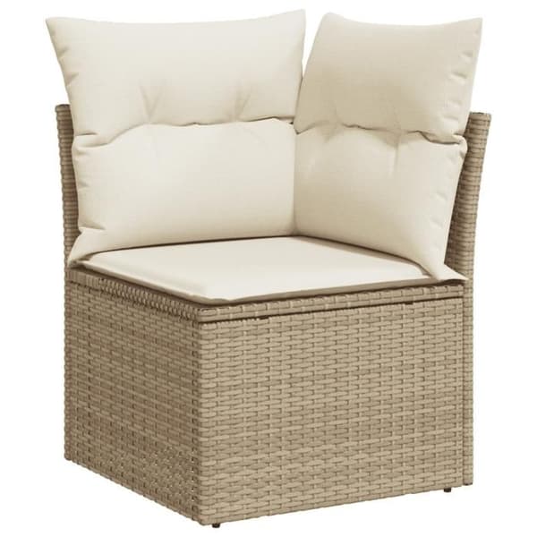 Maison Exclusive - Trädgårdsmöbler med kuddar 4 delar beige flätad resin