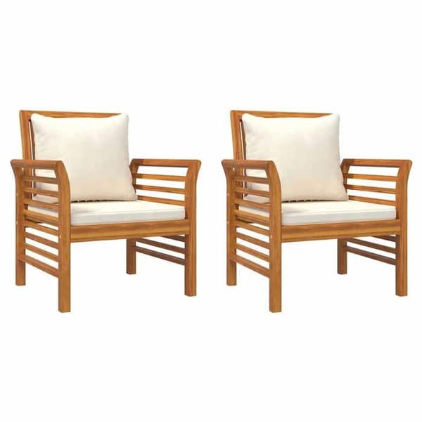 Maison Exclusive - Sofa stole og puder hvid creme sæt af 2 Akacietræ