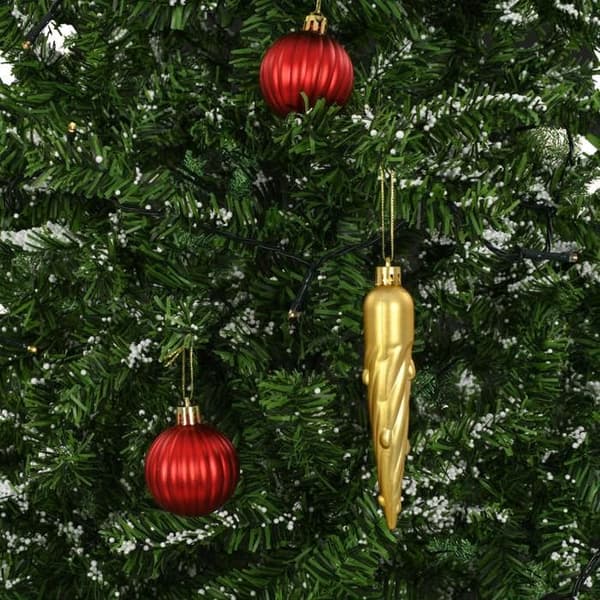 Maison Exclusive - Snöig julgran med grön paraplybas 170 cm Grön