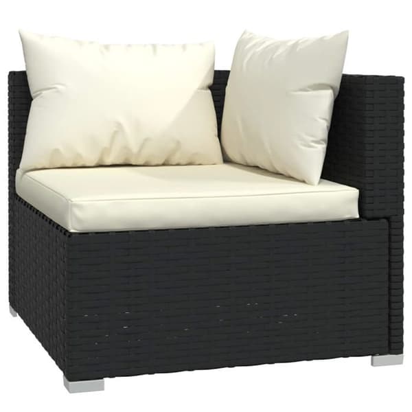 Maison Exclusive - Trädgårdsmöbler 11 delar med kuddar, flätad resin, svart