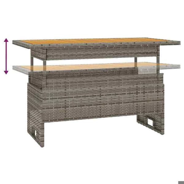 Maison Exclusive - Grå trädgårdsbord 100x50x43/63 cm akacia och flätad resin Grå