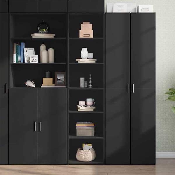Maison Exclusive - Svart hög buffé 45x41x185 cm ingenjörsträ