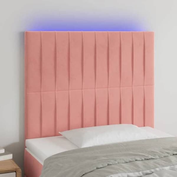 Maison Exclusive - LED-pääty 100x5x118/128 cm Sametti, Vaaleanpunainen Ros