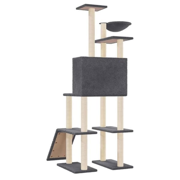 Maison Exclusive - Kattekradse med sisal i mørkegrå 166 cm Mörkgrå