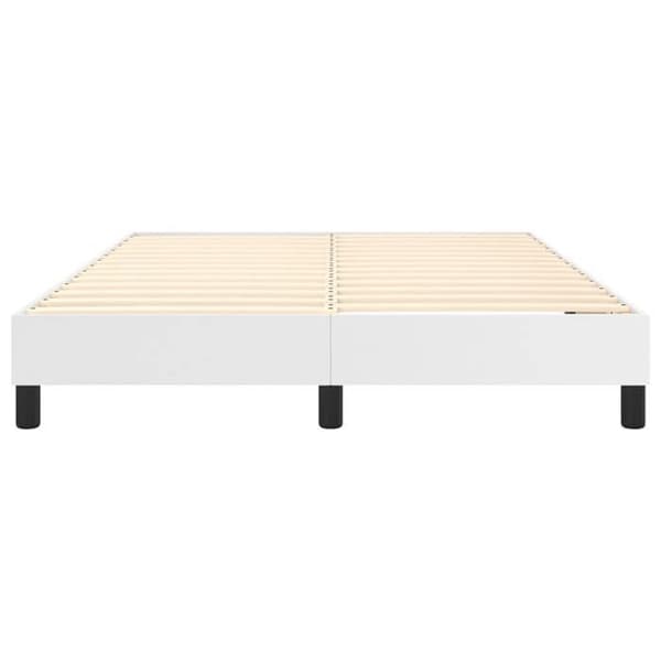 Sengestel - EKSKLUSIV HUS - 140x190 cm - Hvid kunstlæder - Robuste ben - Krydsfiner lameller Vit
