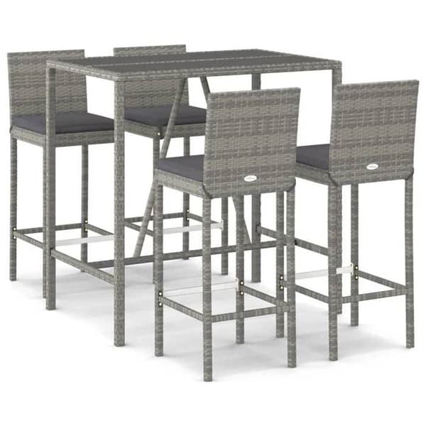 Havemøbel sæt - Maison Exclusive - Grå - Flettet harpik (poly rattan) - 5 dele