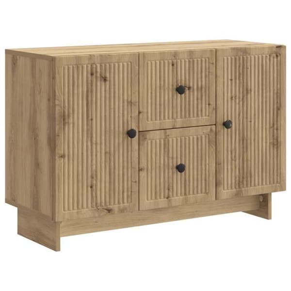 Maison Exclusive - Buffet i håndlavet egetræ 89 x 34,5 x 60 cm Ingeniørtræ