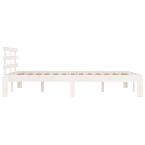 Maison Exclusive - Sängram utan madrass vit massiv trä 200x200 cm