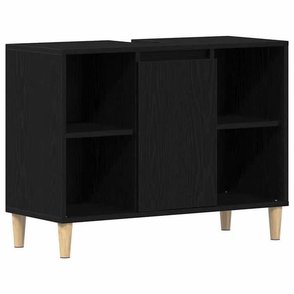 Maison Exclusive - Underskabs møbel Sort eg 80x33x60 cm Ingeniørtræ
