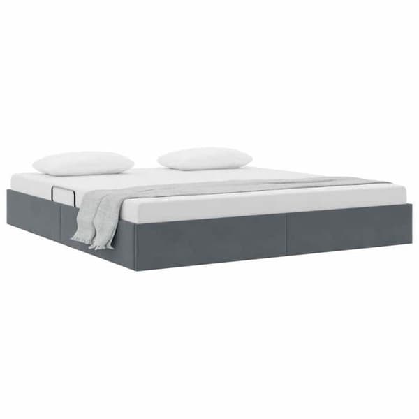 Maison Exclusive - Förvaringssäng med lagring Mörkgrå 183 x 213 cm Sammet