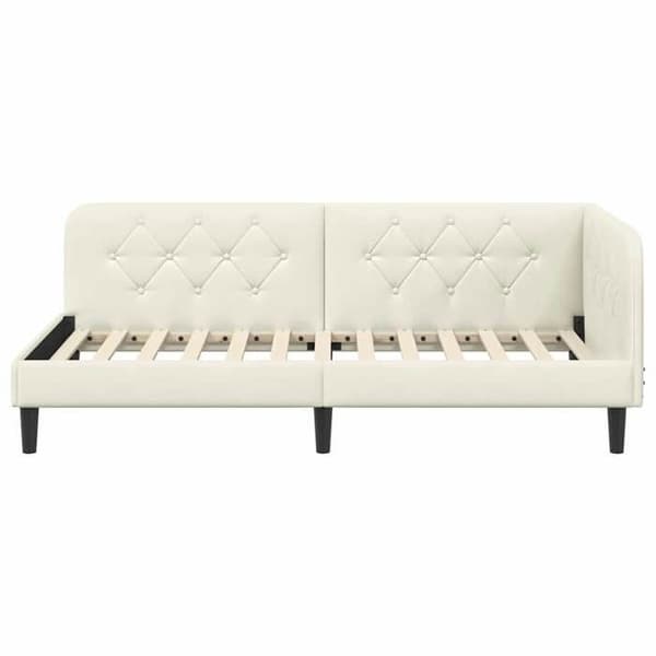 Maison Exclusive - Kulmasänky Creme 90 x 200 cm Sametti