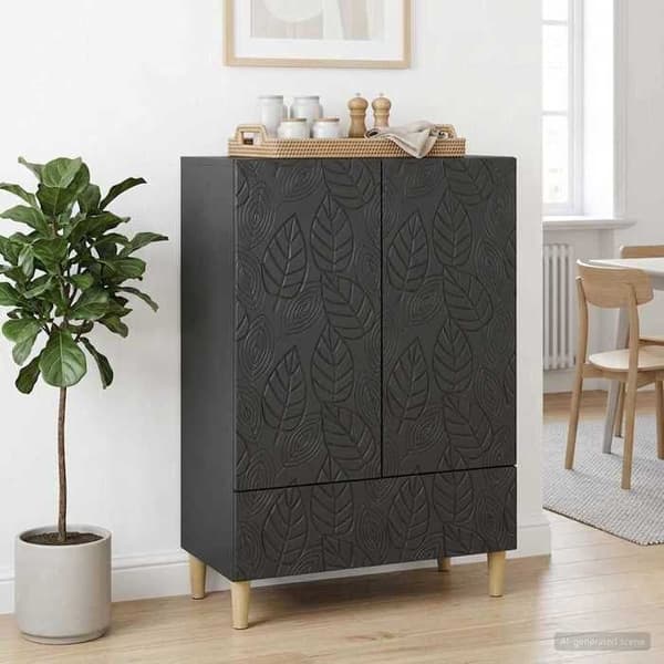 Maison Exclusive - Buffet Sort 66 x 34,5 x 95 cm Ingeniørtræ