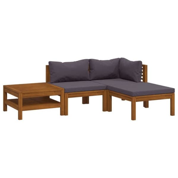Maison Exclusive - Havegruppe 4 stk med pude i solid akacietræ