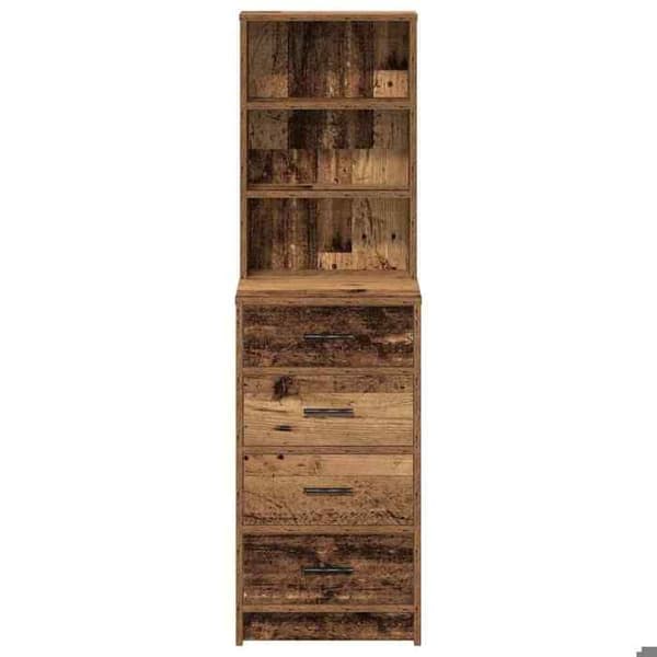 Buffé hög - EXKLUSIV HUS - Hög skåp - 40 x 41 x 135 cm - Ingenjörsträ - Brun Ej specificerat