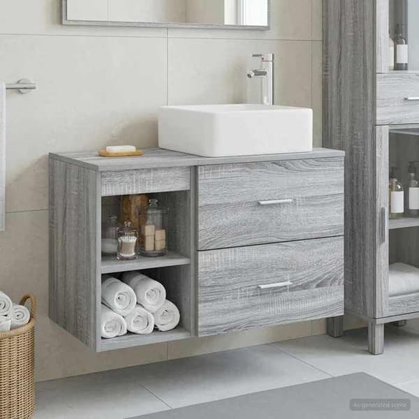 Maison Exclusive - Badmöbelset 2 delar Sonoma grå Sonoma grå