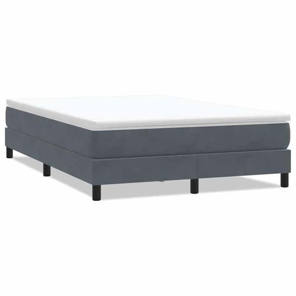 Sengestel - EKSKLUSIV HUS - 140x210 cm - Mørkegrå velour - Inkluderet lamelbund - Robuste ben Mörkgrå